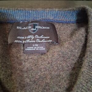 Black Brown 1826 Men's Cashmere Sweater - Rich Brown